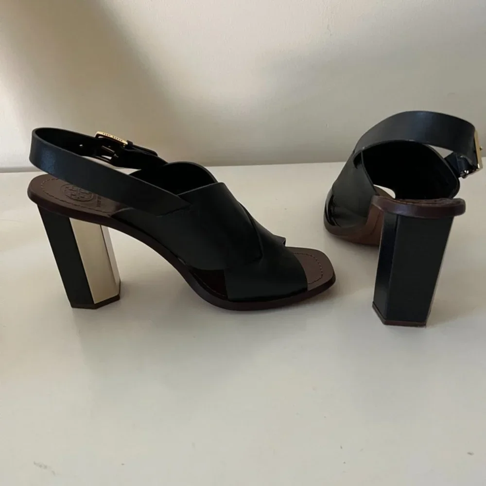 Tory Burch Bleeker Heel, Black, Size 9M - Picture 7 of 7